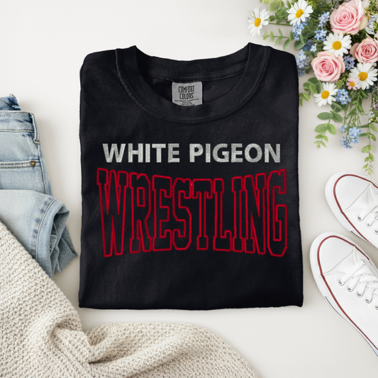 White Pigeon Wrestling Applique